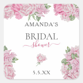 Rosenrosen-Brautparty Quadratischer Aufkleber