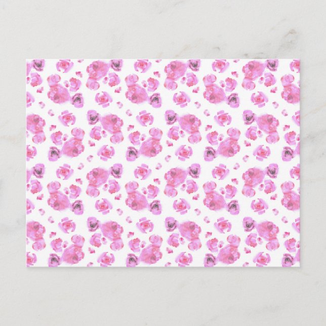 Rosenrosen Gemusterte Postkarte (Vorderseite)