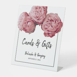 Rosenrosen Hochzeitskarten und Geschenke Sockelschild