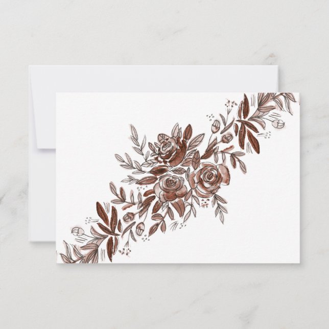 Rosenrosen Hochzeitsreaktion und Auswahl der Mahlz RSVP Karte (Rückseite)