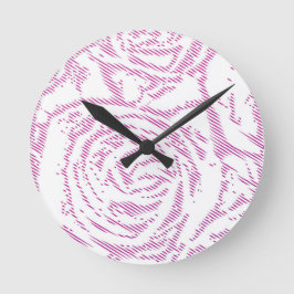 Rosenrosen in Linie Runde Wanduhr
