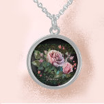 Rosenrosen in schwarz sterling silberkette<br><div class="desc">Rosa Rosen auf schwarzem Hintergrund Halskette Karo dieses schöne rosa Rosen schwarzen Hintergrund Necklace, dass Sie personalisieren können, indem Sie Ihren Namen zu aktualisieren. Diese hübsche Watercolor Pink Blume auf dem schwarzen Hintergrund sind auf vielen anderen Produkten und wenn Sie gewollt, um das passende Produkt zu sehen, besuchen Sie die...</div>