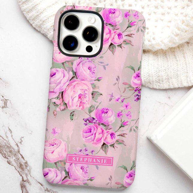 Rosenrosen Individuelle Name Floral Case-Mate iPhone Hülle (Von Creator hochgeladen)