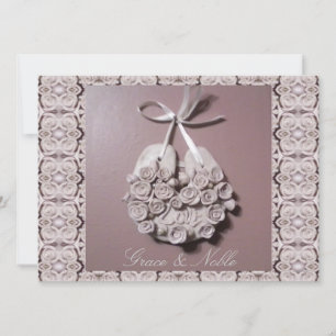 Rosenrosen Liebe Hufeisen Traditionelle Hochzeit Einladung