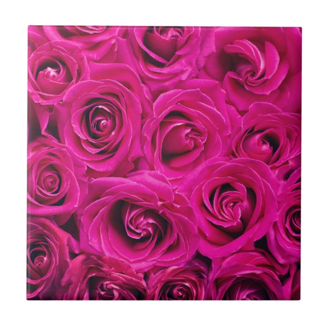 Rosenrosen (Liebe und Romantik) Fliese (Vorderseite)