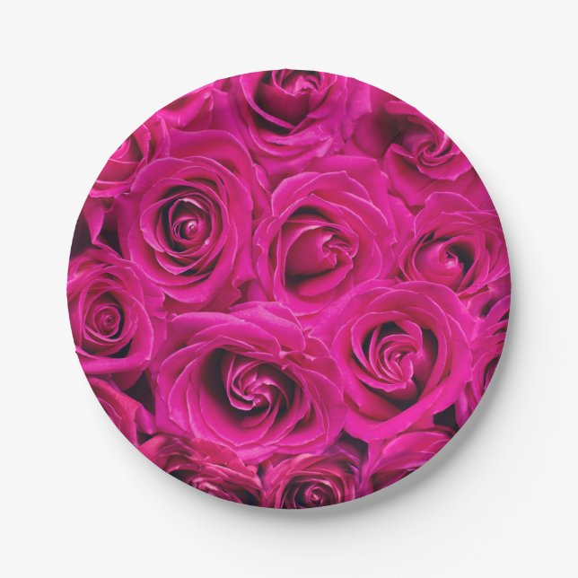 Rosenrosen (Liebe und Romantik) Pappteller (Vorderseite)