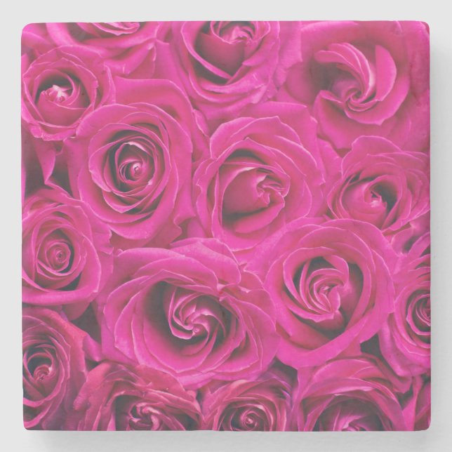 Rosenrosen (Liebe und Romantik) Steinuntersetzer (Vorderseite)