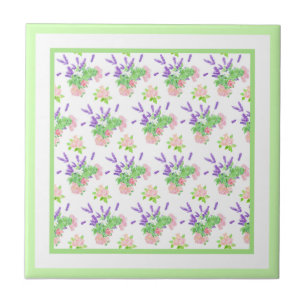 Rosenrosen, Lila Lavendel, Mock Orange Blossom Fliese
