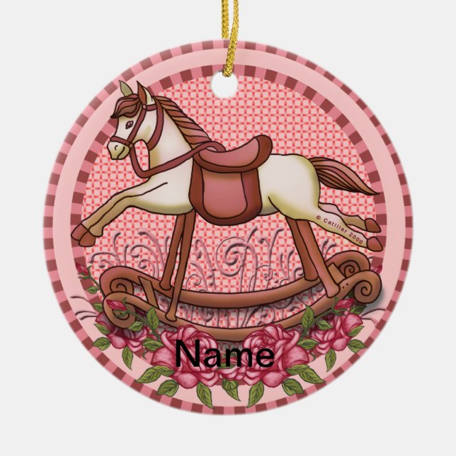 Rosenrosen Rocking Horse Ornament (Vorne)
