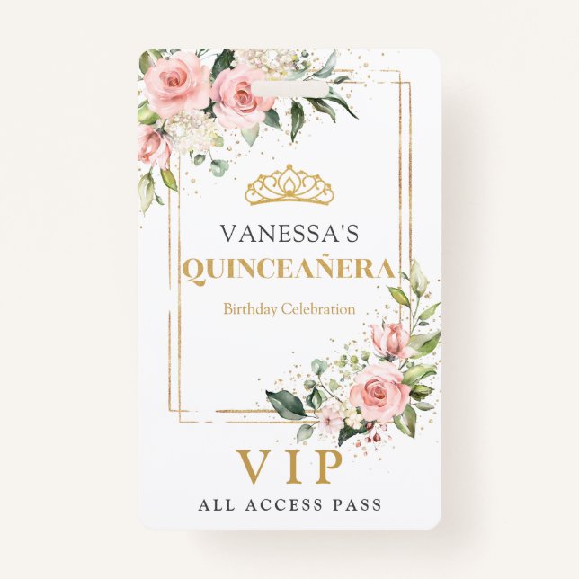 Rosenrosen, Rosa Boho Ausweis (Vorderseite)