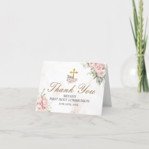 Rosenrosen Rose Erste heilige Kommunion geflochten Dankeskarte