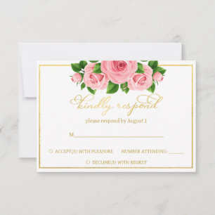 Rosenrosen-Rose RSVP Karte