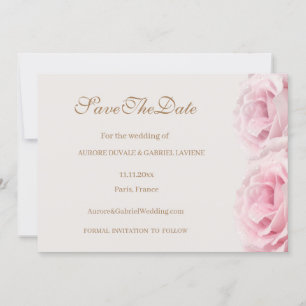 Rosenrosen Rosen Elfenbeingold Save the Date Hochz Einladung