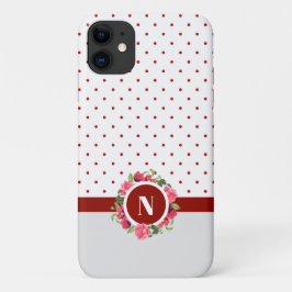 Rosenrosen-Rosen-Rosenbläser-Monogramm Wreath Case-Mate iPhone Hülle