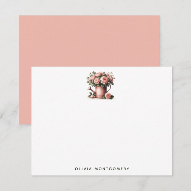 Rosenrosen Rosen Rustikales Wasser kann persönlich Mitteilungskarte (Vorne/Hinten)