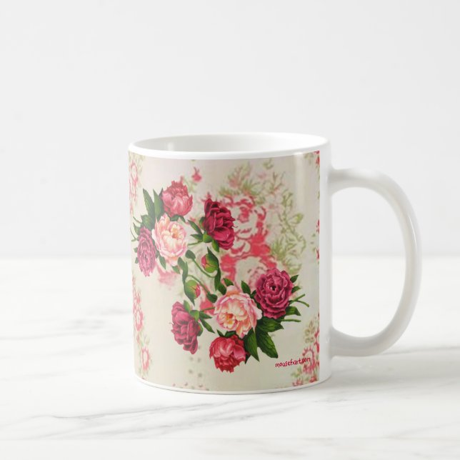 Rosenrosen-Tasse Kaffeetasse (Rechts)