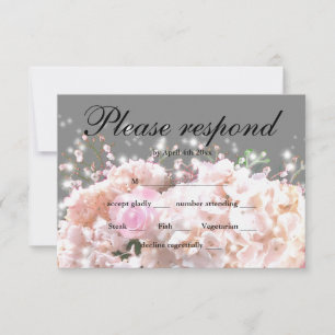 Rosenrosen-UAWG aus weißem Hydrangeas RSVP Karte
