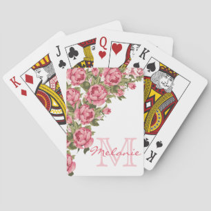 Rosenrosen, Vintag, Rosa Rose, Name der Peonies, M Spielkarten