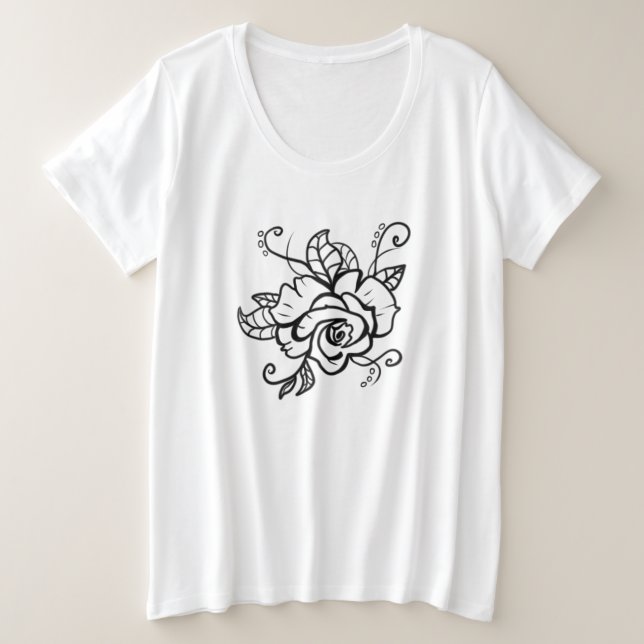 Rosenshirt Große Größe T-Shirt (Design vorne)