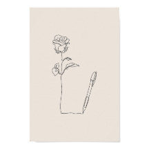 Rosenstift-Skizze - Minimaler schwarzer und floral
