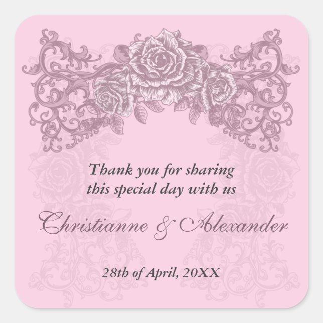 Rosenstöcke für alte Rosen Quadratischer Aufkleber (Vorderseite)