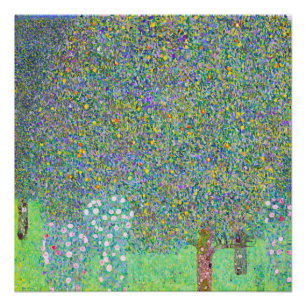Rosensträucher unter dem Baum Gemälde von Gustav K Poster