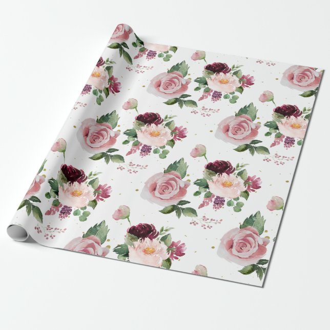 Rosenstrauß Geschenkpapier (Ungerollt)