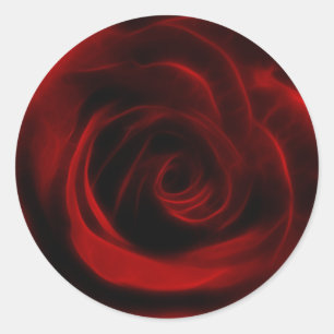 Rosentiefe der Liebe Runder Aufkleber