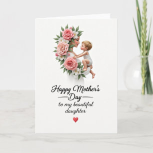 Rosenverzierte Mutter-und-Kind-Karte Karte