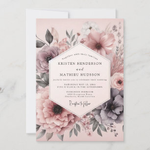 Rosenwasser Poetische Flora Hochzeit Einladung