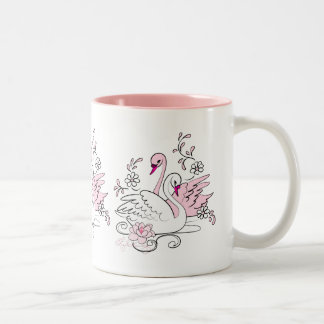 Roser Schwan Mit Weißem Schwan Zweifarbige Tasse
