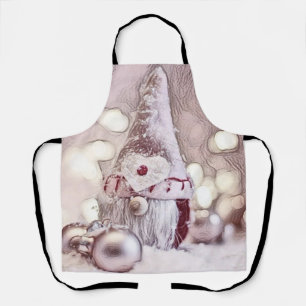 Roser Zwerg im Schnee Aquarellmalerei Schürze