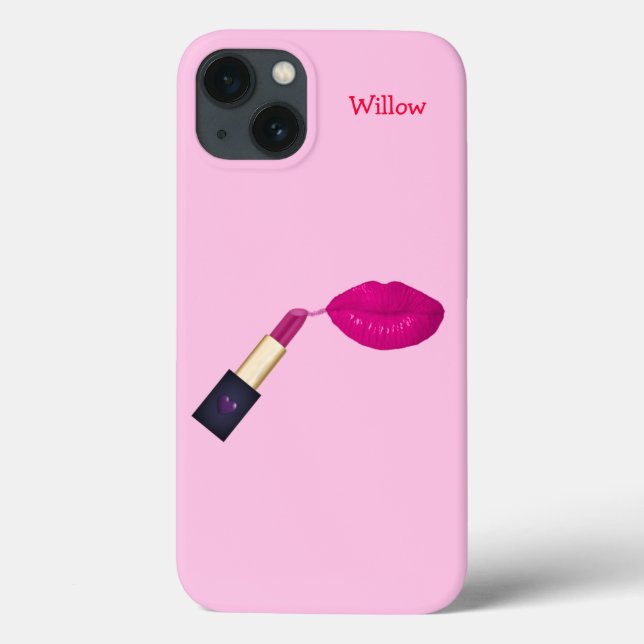 Roseroter Lippenstift Case-Mate iPhone Hülle (Rückseite)