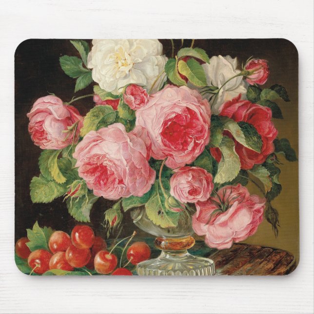 Roses and cherries oil painting mousepad (Vorne)