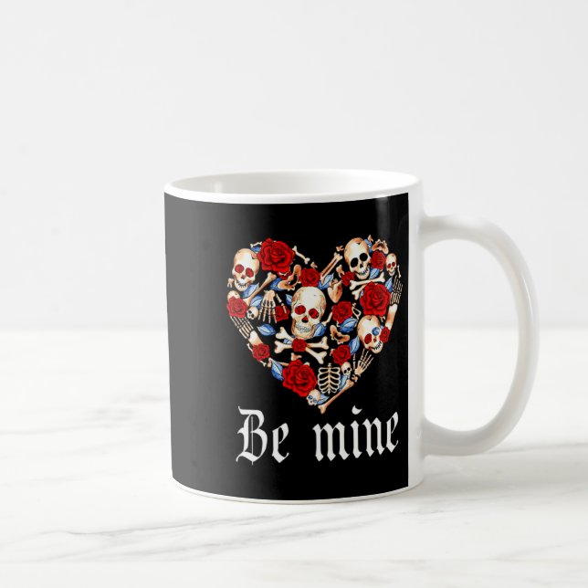 Roses And Skulls Heart Gothic Style Valentine Be M Kaffeetasse (Rechts)