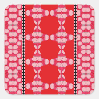 Roses And Waves Clovers Quadratischer Aufkleber