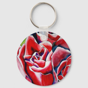 Roses Aquarellmalerei Schlüsselanhänger