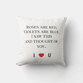 Roses Are Red Valentine's - I ♥ U Funny Romantic   Kissen