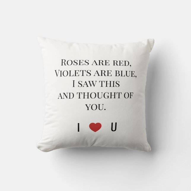Roses Are Red Valentine's - I ♥ U Funny Romantic   Kissen (Vorderseite)