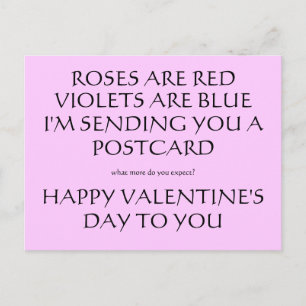 ROSES ARE RED, VIOLETS ARE BLUE, I'M SENDING YO... FEIERTAGSPOSTKARTE