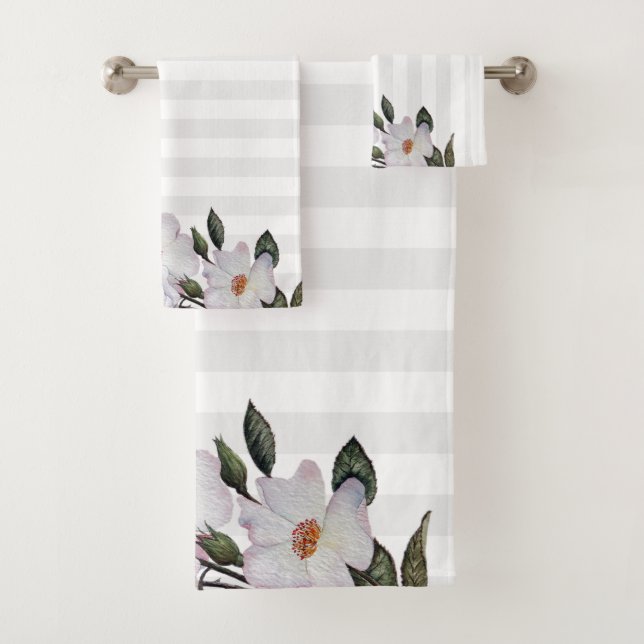 Roses Ballerina Blumendesign Badhandtuch Set (Insitu)