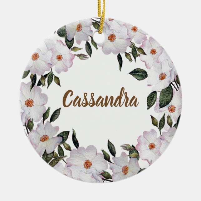 Roses Ballerina Blumendesign Keramik Ornament (Vorne)