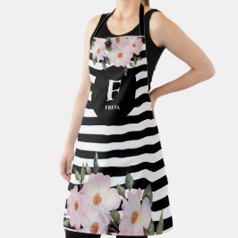Roses Ballerina Monogram Streifen Schürze
