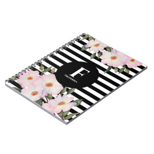 Roses Ballerina Streifen Monogramm Notizblock