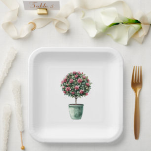 Roses Blumenbaum Brautparty Pappteller