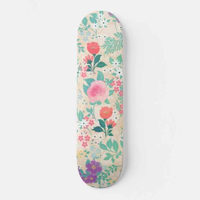Roses Blumendesign Skateboard (Vorderseite)