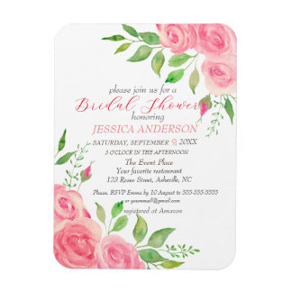Roses Blumendusche Einladung Magnet
