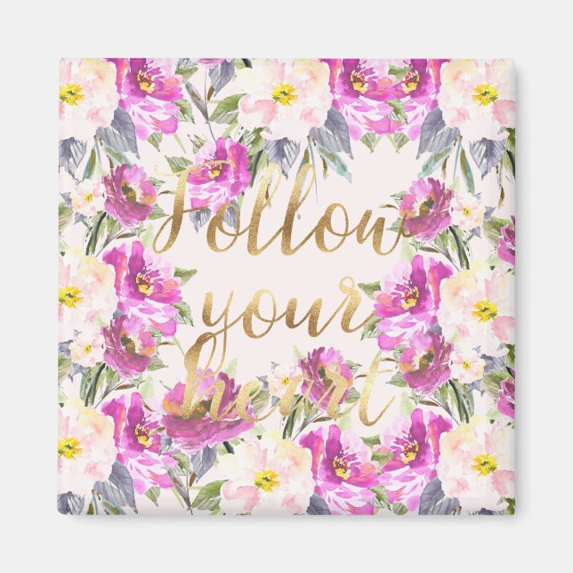 Roses Blumengoldverzierung Magnet (Vorne)