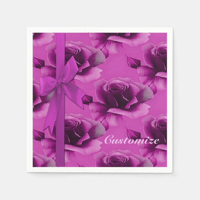Roses Blumenmuster Napkins Serviette (Vorderseite)