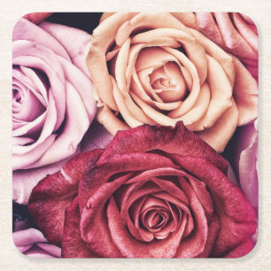 Roses Bouquet Foto Rechteckiger Pappuntersetzer
